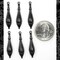 Black Plated Brass Victorian style Drop Charms - Set of Six - BB-C65
